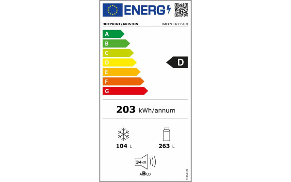 HOTPOINT HAFC9TA33SXH - &Eacute;tiquette &eacute;nergie v2