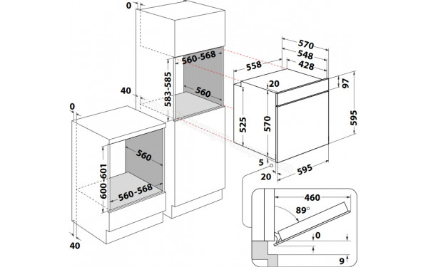 HOTPOINT HAO475PB - Dimensions