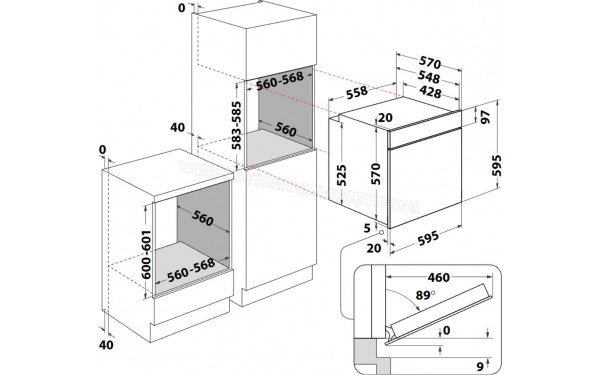 HOTPOINT HAO478PZX - Dimensions