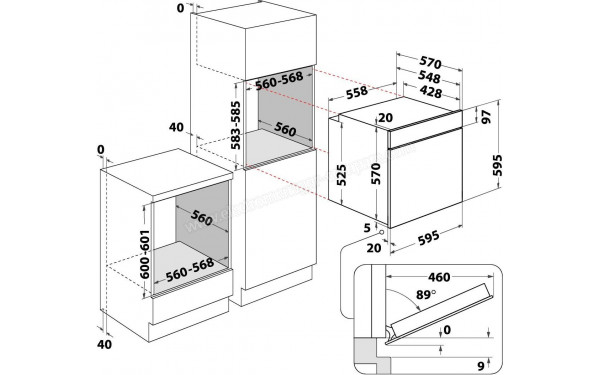 HOTPOINT HAO5540PX - Dimensions