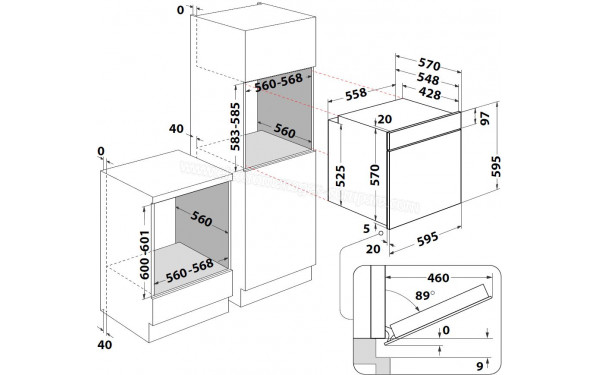 HOTPOINT HAO 854PS X - Dimensions