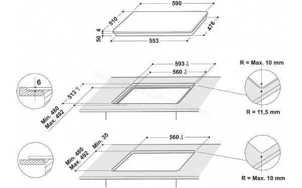 HOTPOINT HB 4860B NE - Sch&eacute;ma technique