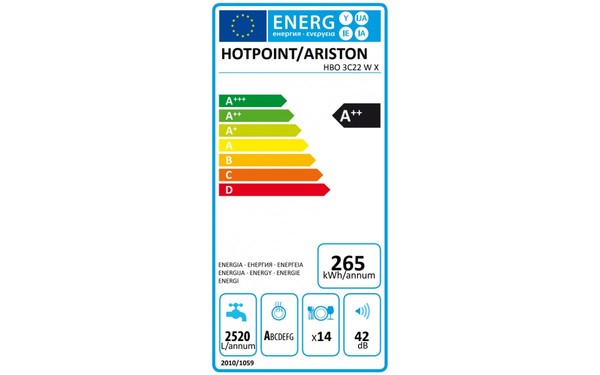 HOTPOINT HBO 3C22 W X - &Eacute;tiquette &eacute;nergie