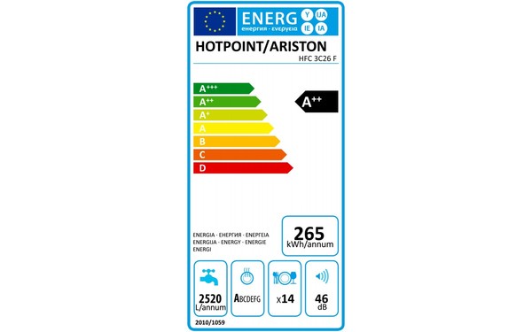 HOTPOINT HFC3C26F - &Eacute;tiquette &eacute;nergie
