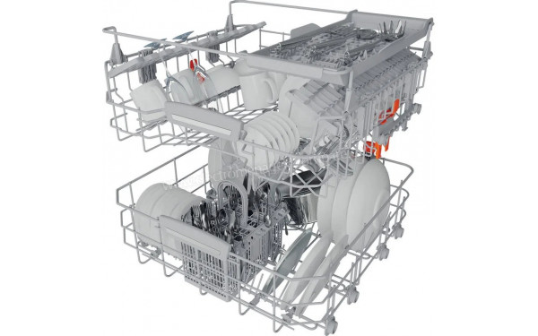HOTPOINT HFO3O32CWX - Vue du panier inf&eacute;rieur et sup&eacute;rieur