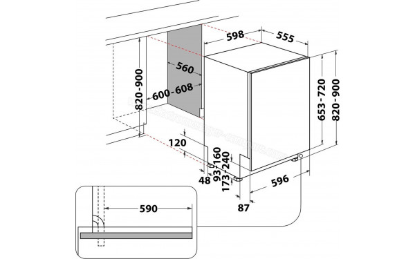 HOTPOINT HIC3C26NWF - Dimensions