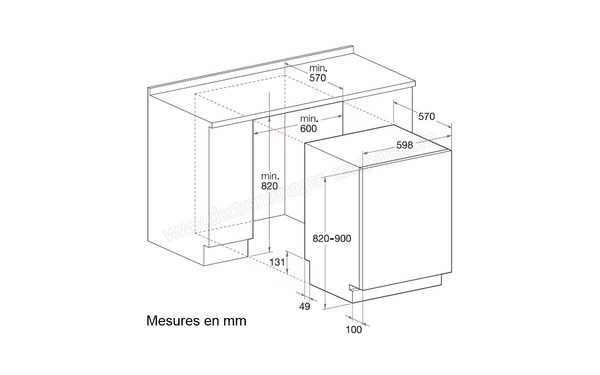 HOTPOINT HSB 7M124 B EU - Sch&eacute;ma d'encastrement