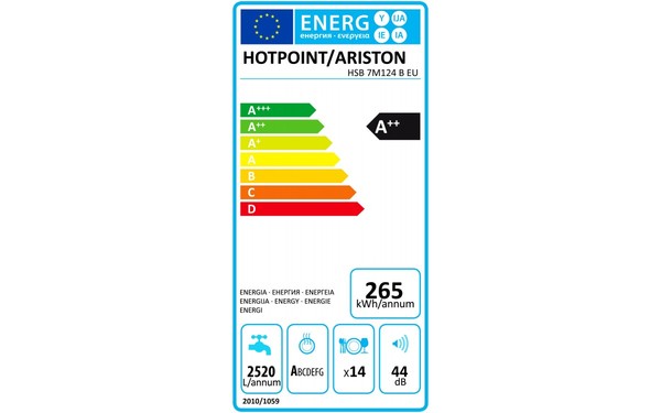HOTPOINT HSB 7M124 B EU - &Eacute;tiquette &eacute;nergie