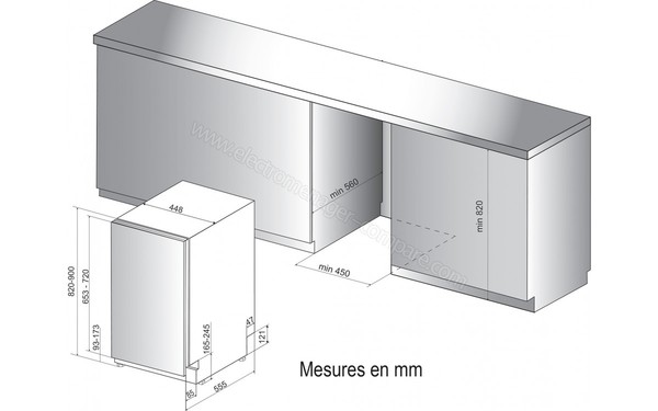 HOTPOINT HSIC 3T127 - Sch&eacute;ma d'encastrement