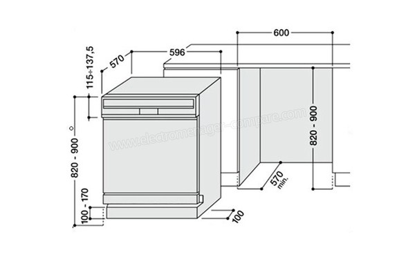 HOTPOINT LSB 7M121 W EU - Sch&eacute;ma d'encastrement
