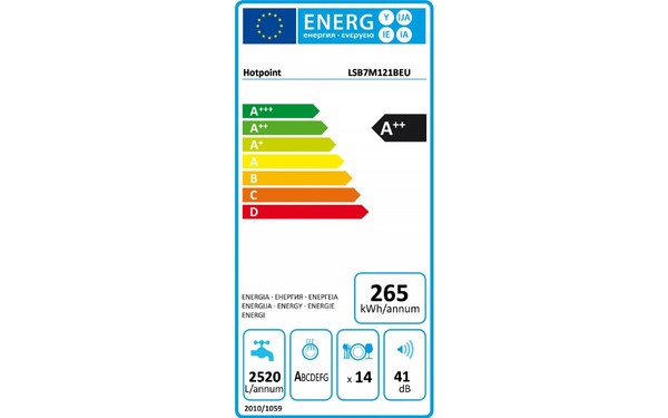 HOTPOINT LSB 7M121 W EU - &Eacute;tiquette &eacute;nergie