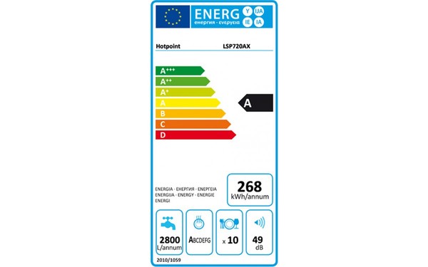 HOTPOINT LSP 720 A X/HA - &Eacute;tiquette &eacute;nergie