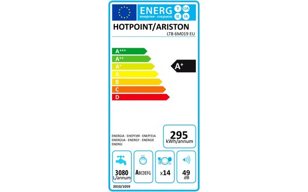 HOTPOINT LTB 6M019 EU - &Eacute;tiquette &eacute;nergie