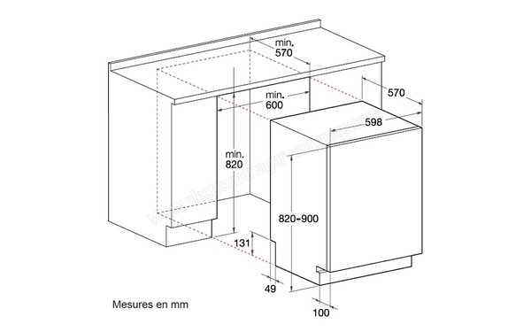 HOTPOINT LTF 11 S 112 L EU - Sch&eacute;ma d'encastrement