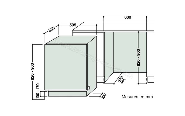 HOTPOINT LTF 8M124 EU - Sch&eacute;ma d'encastrement