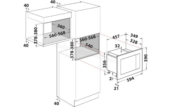HOTPOINT MF20G IX HA.1 - Dimensions