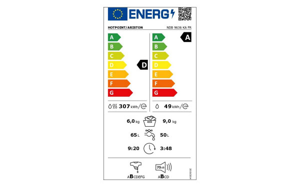 HOTPOINT NDB9636KAFR - &Eacute;tiquette &eacute;nergie v2