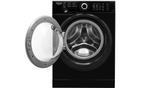 HOTPOINT NM10 924 BS FR - Vue de face avec hublot ouvert
