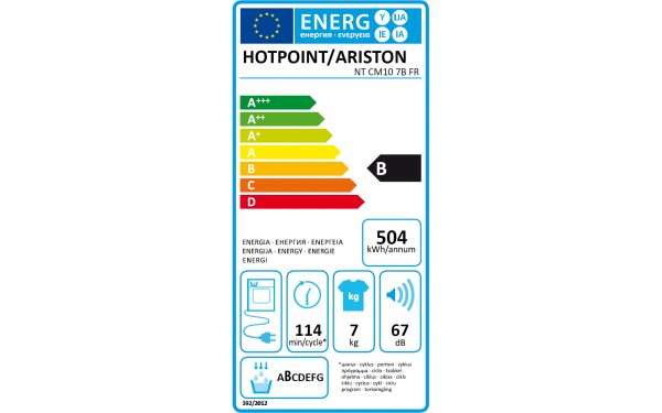 HOTPOINT NT CM10 7B FR - &Eacute;tiquette &eacute;nergie