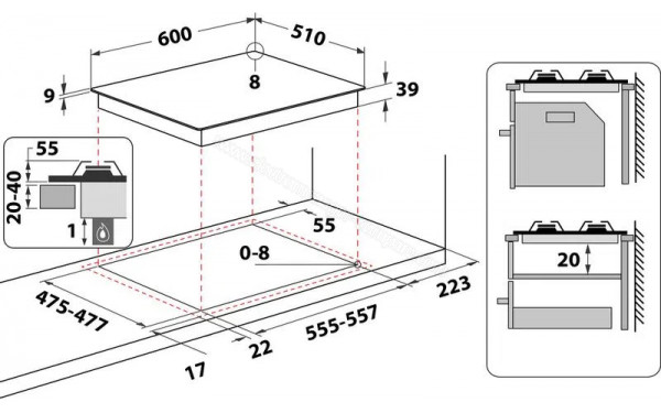 HOTPOINT PCN 640 T (AV) R /HA - Dimensions