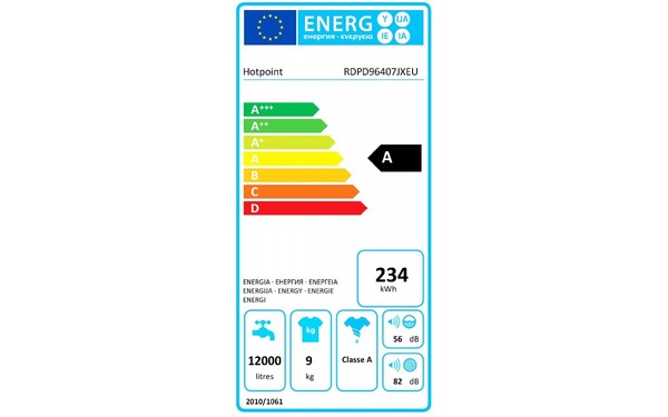 HOTPOINT RDPD 96407 JX EU - &Eacute;tiquette &eacute;nergie