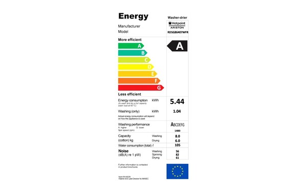 HOTPOINT RDSG 86407 W FR - &Eacute;tiquette &eacute;nergie