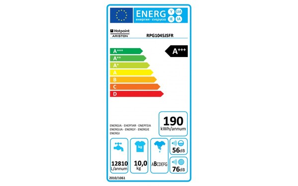 HOTPOINT RPG 1045 JS FR - &Eacute;tiquette &eacute;nergie