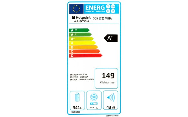 HOTPOINT SDS 1721 V/HA - &Eacute;tiquette &eacute;nergie