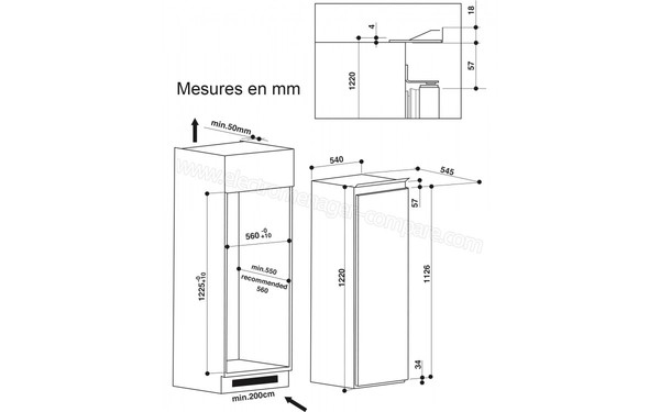 HOTPOINT SZ 12 A1 D/HA - Sch&eacute;ma d'encastrement