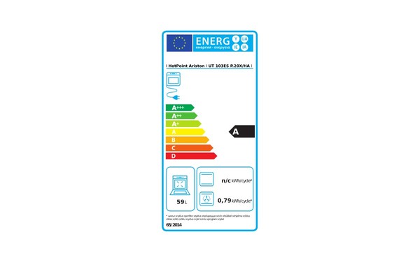 HOTPOINT UT 103ES P.20 X/HA - &Eacute;tiquette &eacute;nergie