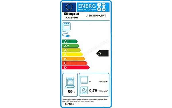 HOTPOINT UT 89E JS P 0 X/HA S - &Eacute;tiquette &eacute;nergie