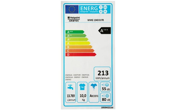 HOTPOINT WMG 1043 B FR - &Eacute;tiquette &eacute;nergie