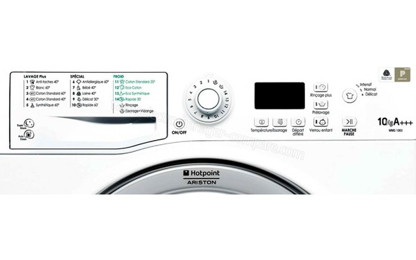 HOTPOINT WMG 1063 BX FR - Panneau de commandes (cr&eacute;dit : Darty)