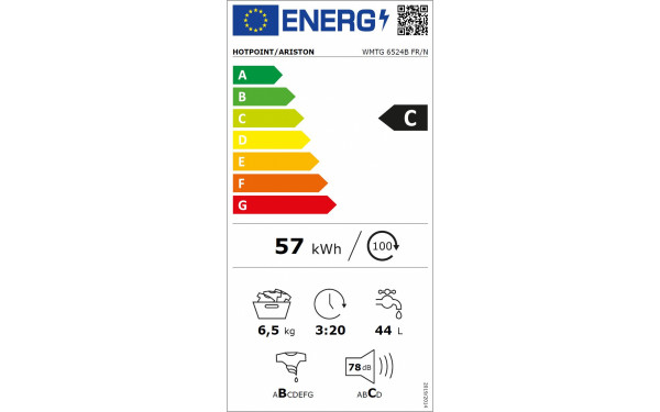 HOTPOINT WMTG6524NFRN - &Eacute;tiquette &eacute;nergie v2
