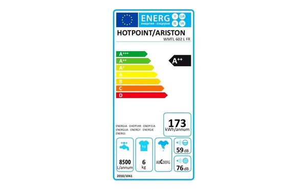 HOTPOINT WMTL 602 L FR - &Eacute;tiquette &eacute;nergie