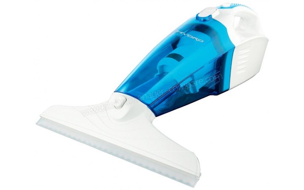 HYDRO HYDROVAC blanc et bleu - Vue 3/4 droite avec suceur &agrave; lame en caoutchouc