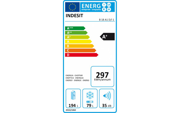 INDESIT B 18 A1 D/I1 - &Eacute;tiquette &eacute;nergie
