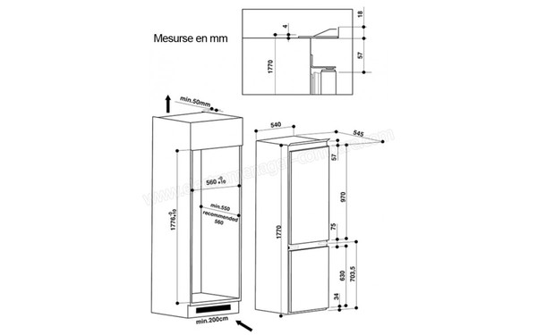 INDESIT B 18 A1 D/I - Sch&eacute;ma d'encastrement