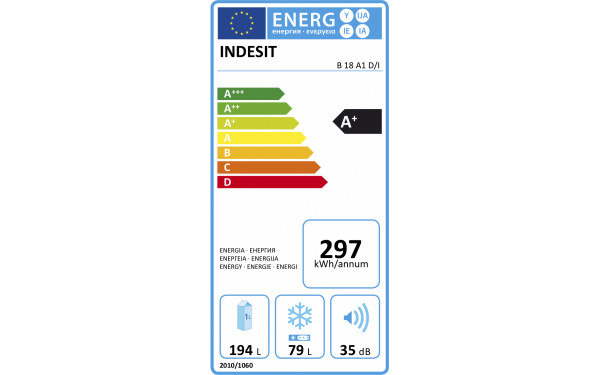 INDESIT B 18 A1 D/I - &Eacute;tiquette &eacute;nergie