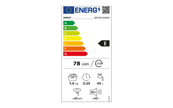 INDESIT BBTWB72200FR/N - &Eacute;tiquette &eacute;nergie v2