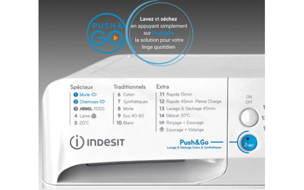 INDESIT BDE107436WKVFR - Vue des programmes