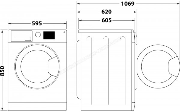 INDESIT BDE107436WKVFR - Dimensions