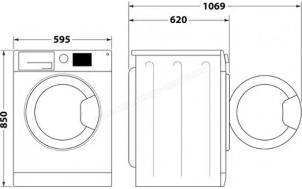 INDESIT BDE107448WKVFR - Dimensions