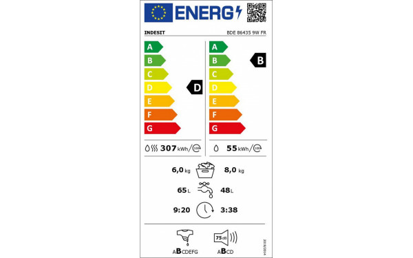 INDESIT BDE864359WFR - &Eacute;tiquette &eacute;nergie v2