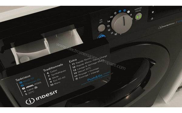 INDESIT BDE86435BKVFR - Zoom sur le tiroir lessiviel