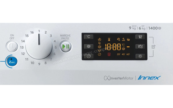 INDESIT BDE961483XWKFRN - Vue des programmes