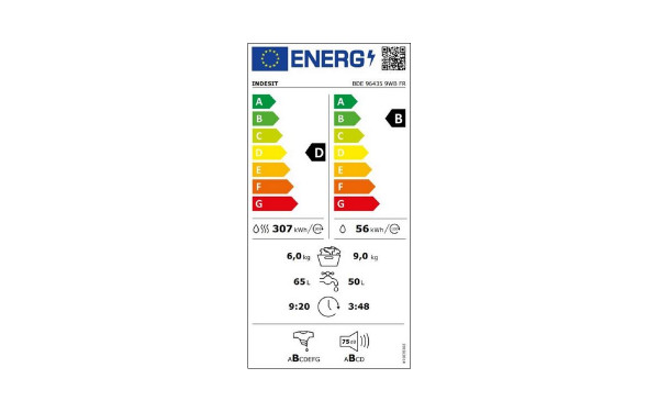INDESIT BDE964359WBFR - &Eacute;tiquette &eacute;nergie v2