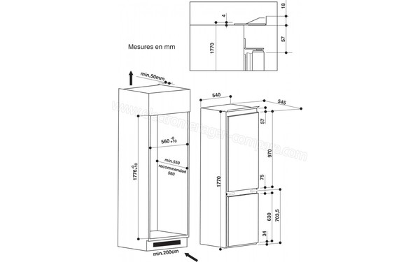 INDESIT BI18A1DIC - Sch&eacute;ma d'encastrement