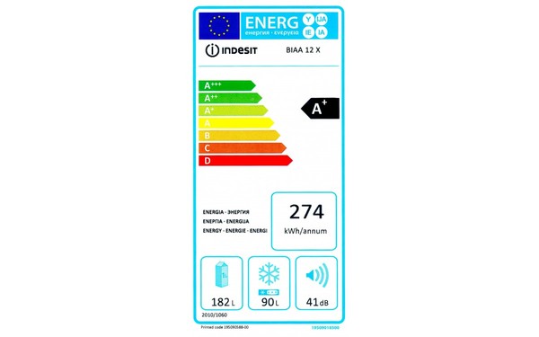 INDESIT BIAA 12 X - &Eacute;tiquette &eacute;nergie