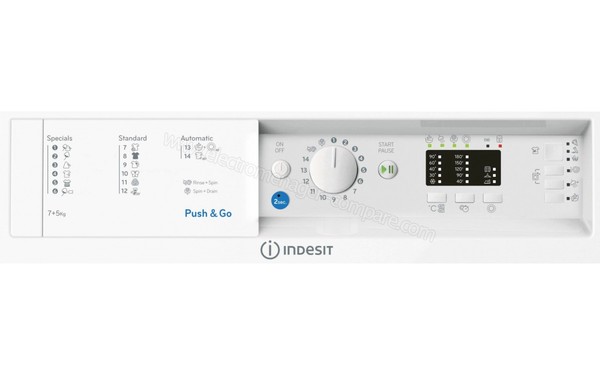 INDESIT BI WDIL 75125 EU - Panneau de commandes (cr&eacute;dit : Boulanger)